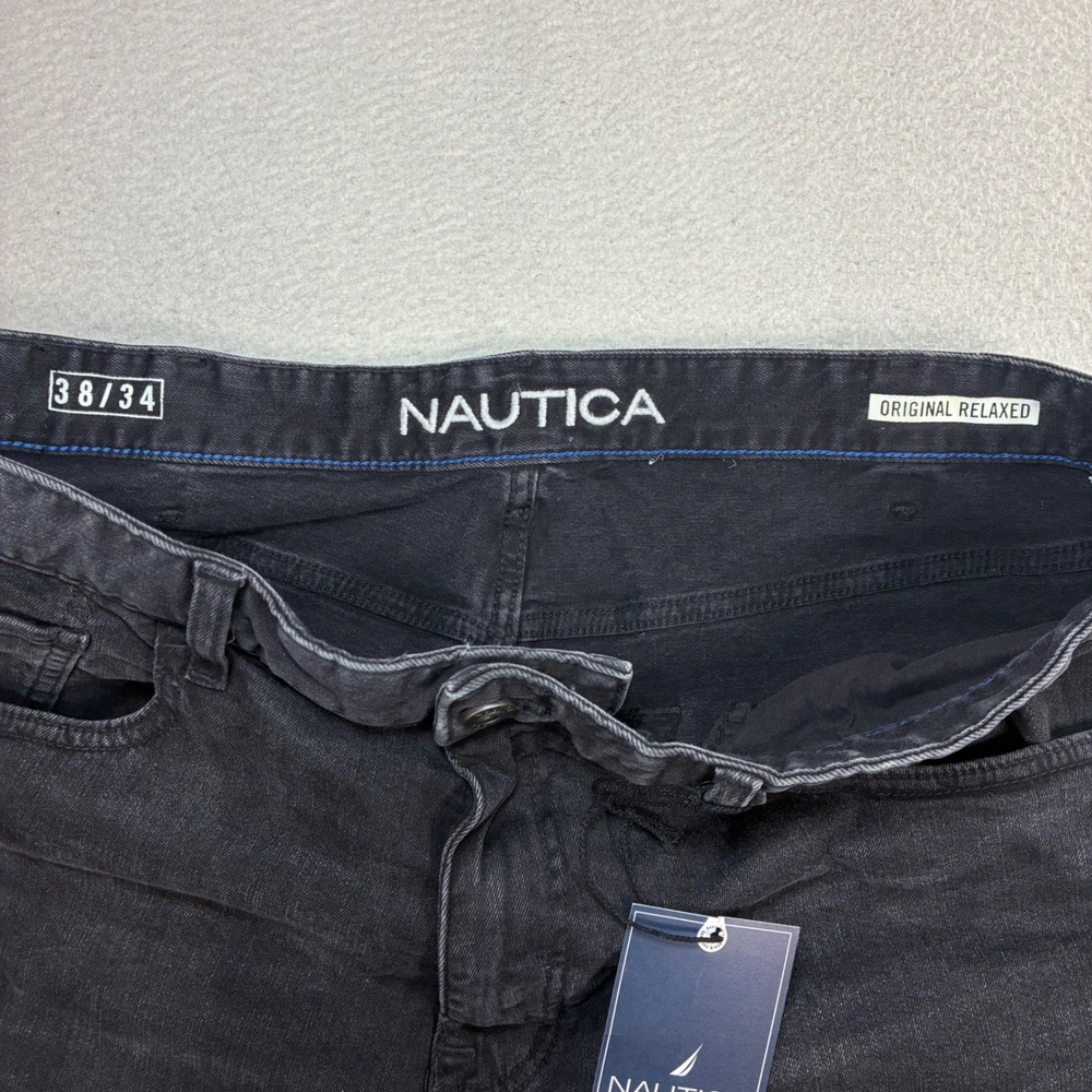 Nautica Baggy Jeans Men 38x34 Black Loose Relaxed Straight Casual Stretch NWT - Picture 4 of 8